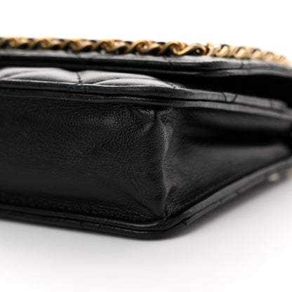 Chanel Lambskin Quilted Chain Around Wallet On Chain WOC Black 11 of 14