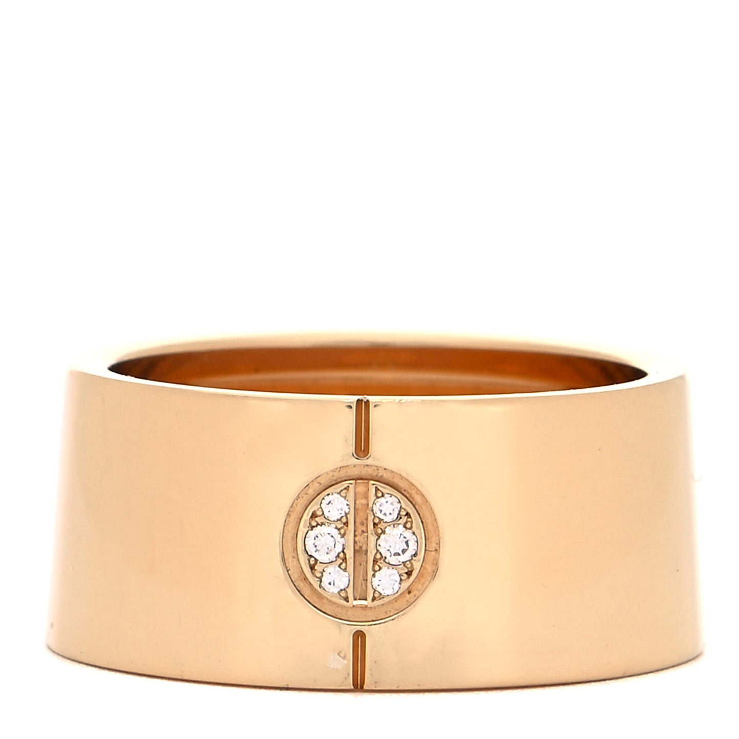 18K Yellow Gold Diamond 11mm LOVE Ring 58 8.25