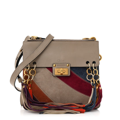 Chloe Calfskin Suede Small Jane Fringe Bag Motty Grey Multicolor 1 of 14