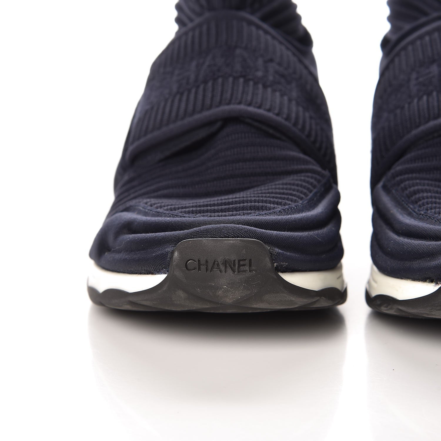 Chanel Stretch Fabric CC Sneakers 36.5 Blue 13 of 17