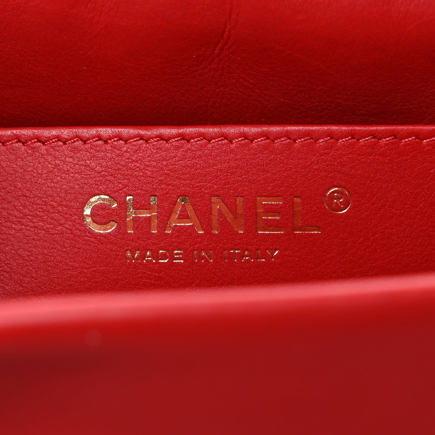 Calfskin Quilted Nailed CC Flap Bag Red