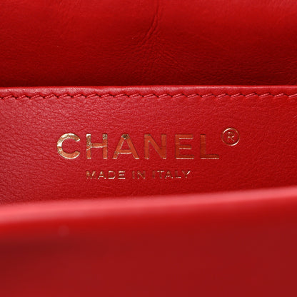 Chanel Calfskin Quilted Nailed CC Flap Bag Red 5 of 10