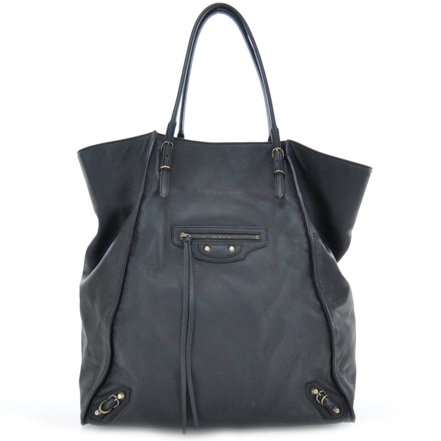 Veau Papier Basket Tote Black