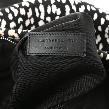 Saint Laurent Canvas Leopard Print City Backpack Black White 7 of 10