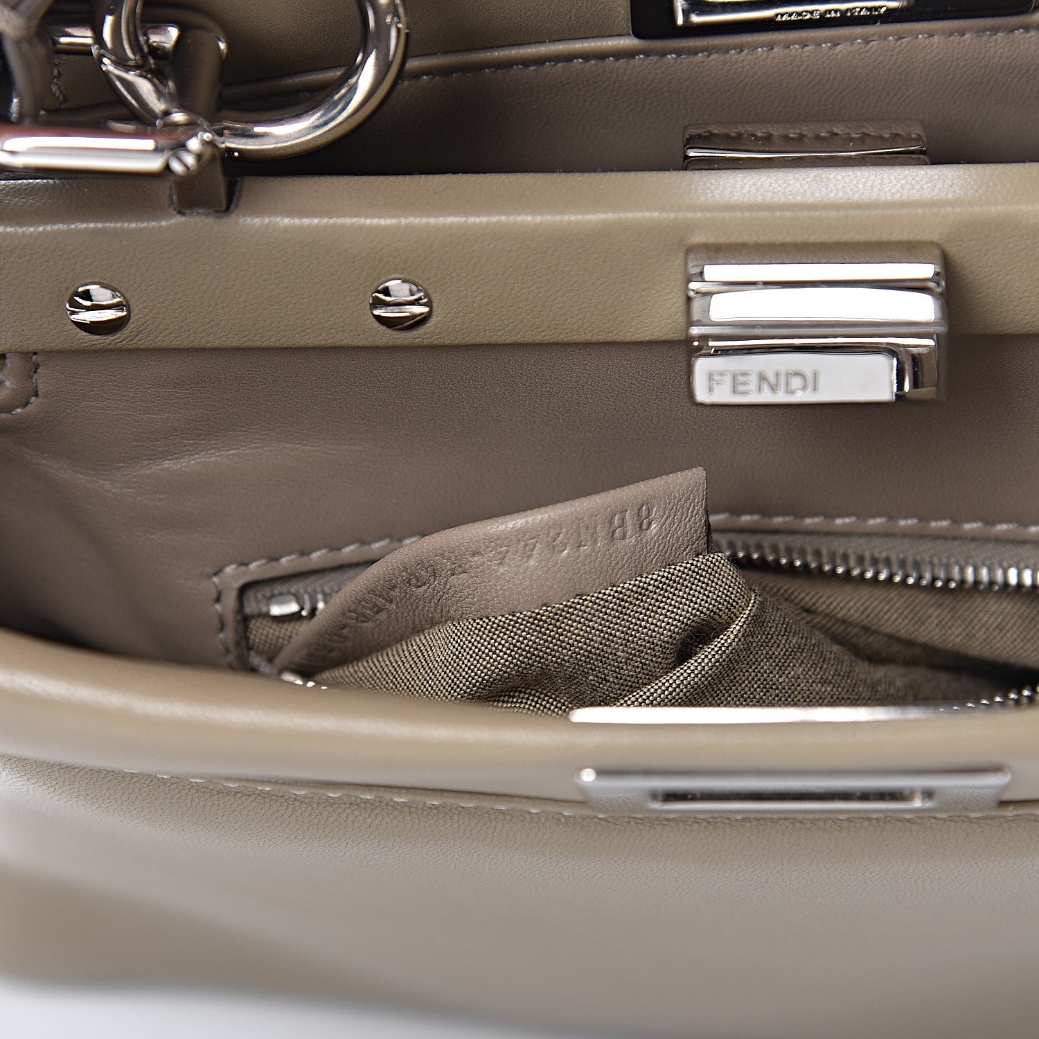 Fendi Nappa Mini Peekaboo Iconic Satchel Tortora 8 of 11