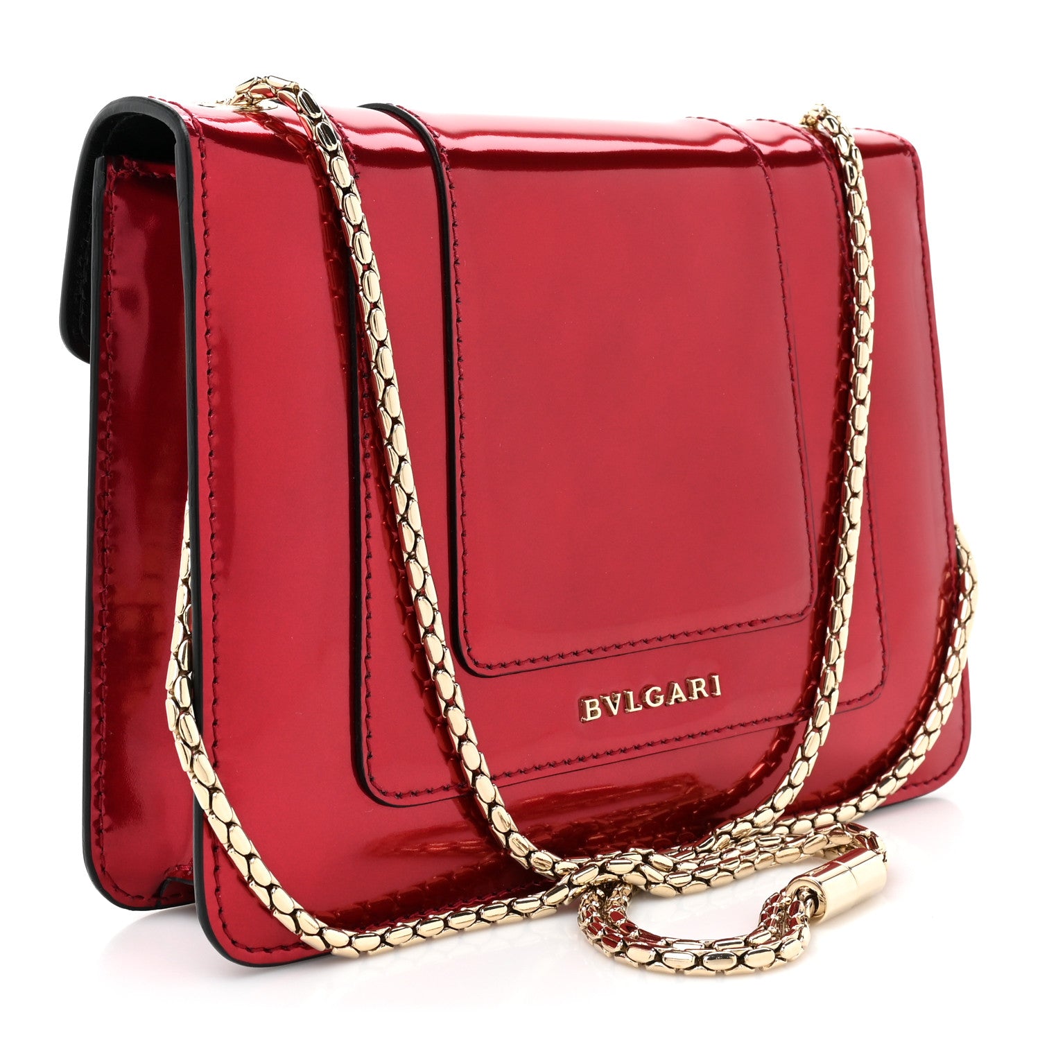 Bulgari Patent Serpenti Forever Crossbody Red 3 of 10