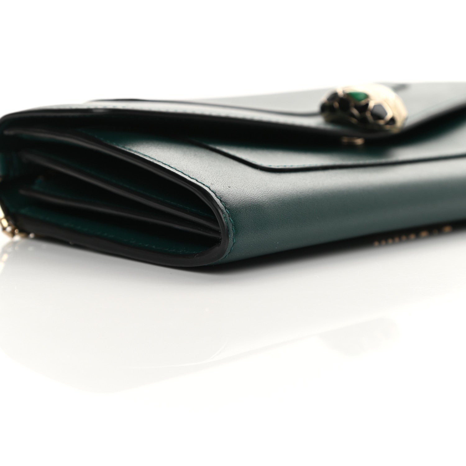 Bulgari Calfskin Serpenti Forever Chain Wallet Green 9 of 14