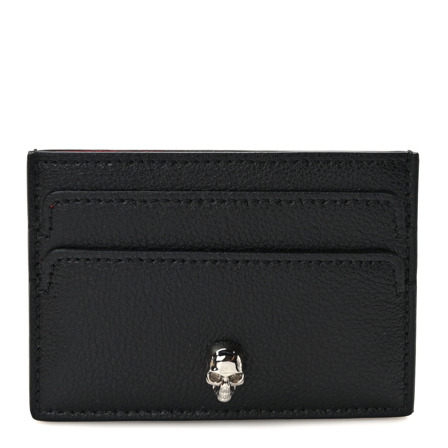 Alexander McQueen Calfskin Skull Card Holder Black 1 of 8