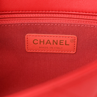 Chanel Lambskin Quilted Medium In The Loop Handle Flap Bag Red 6 of 10