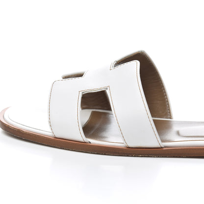 Hermes Box Calfskin Oran Sandals 40 White 10 of 19
