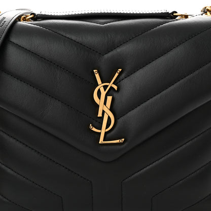 Saint Laurent Calfskin Y Quilted Monogram Small Loulou Chain Satchel Black 8 of 11