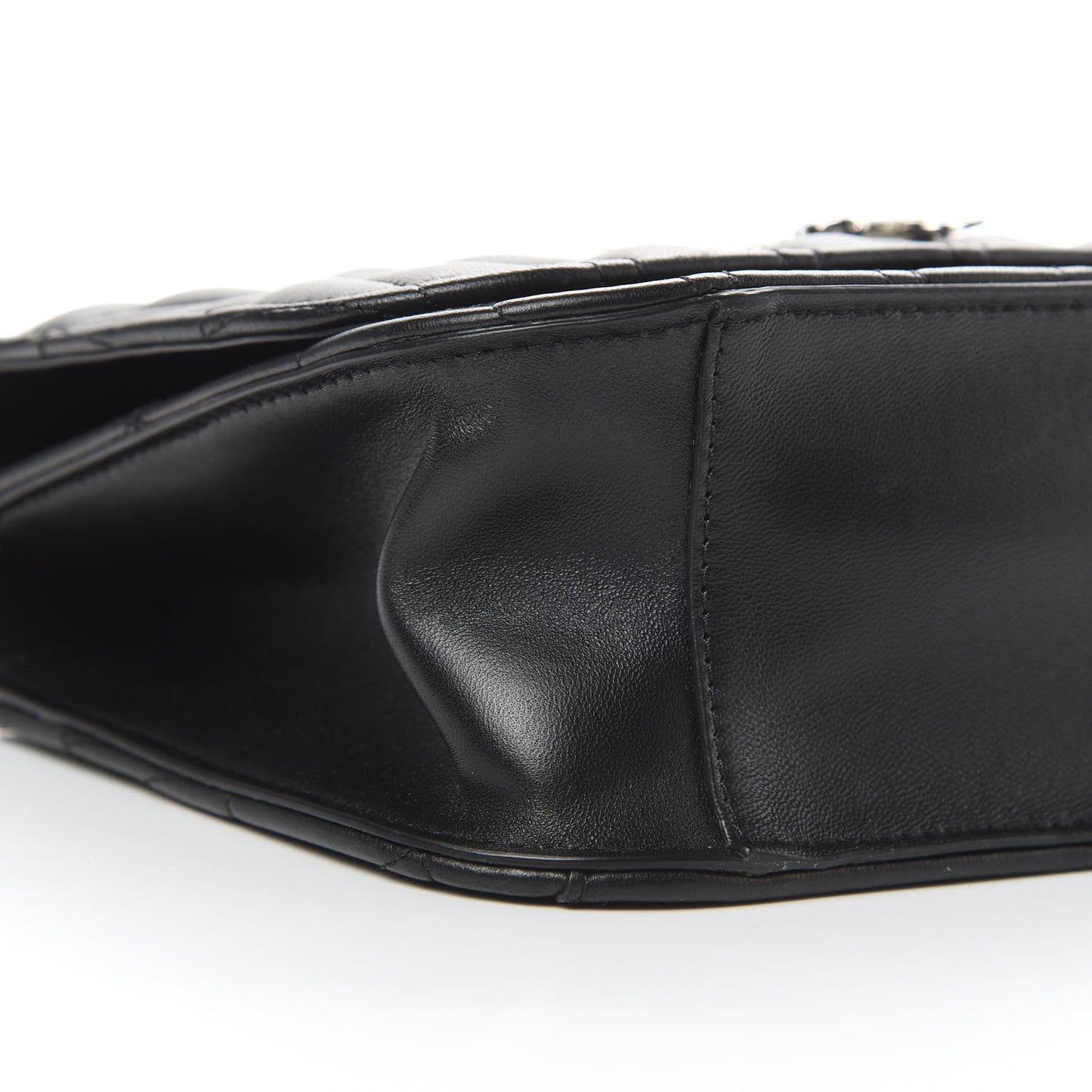Nappa Quilted Virtus Top Handle Shoulder Bag Black