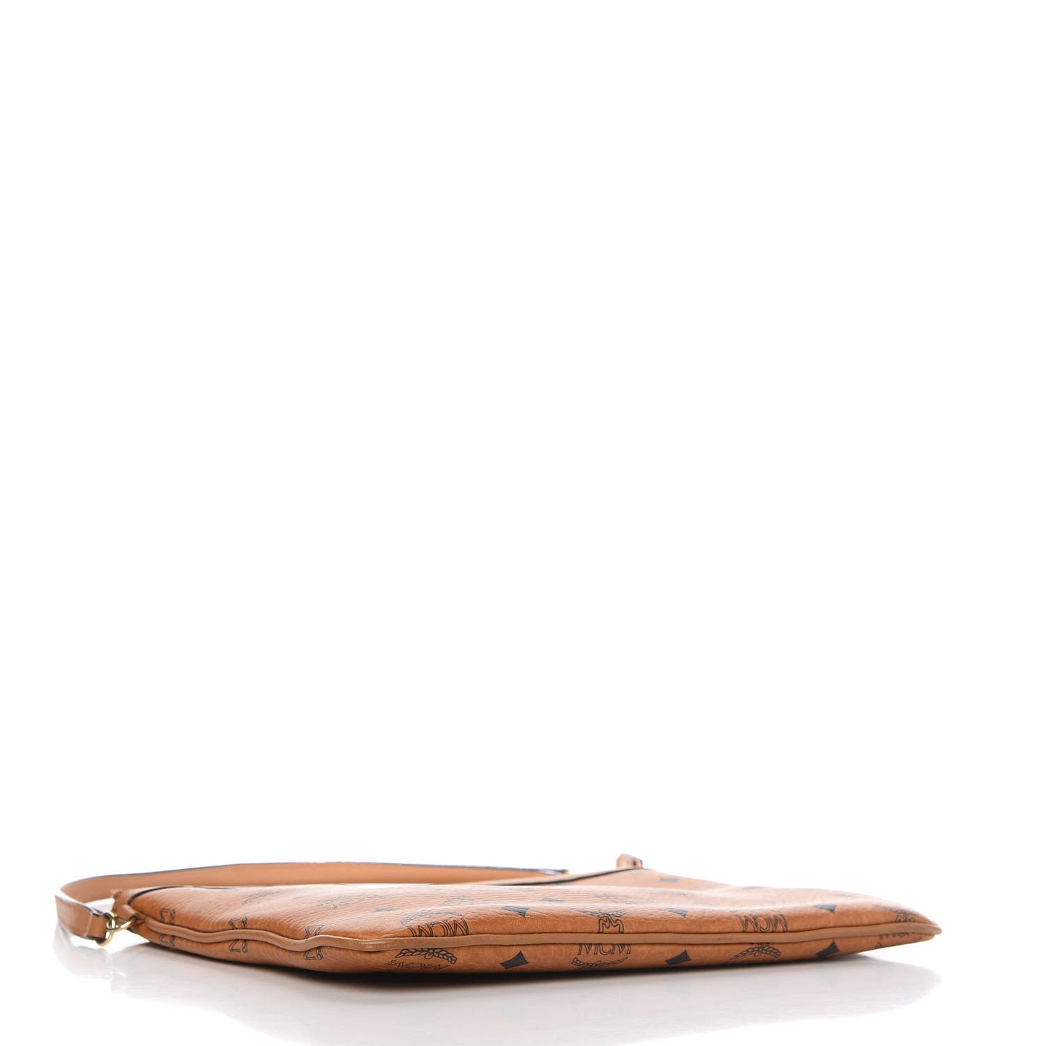 MCM Visetos Liz Shopper Tote Pouch Cognac 4 of 10