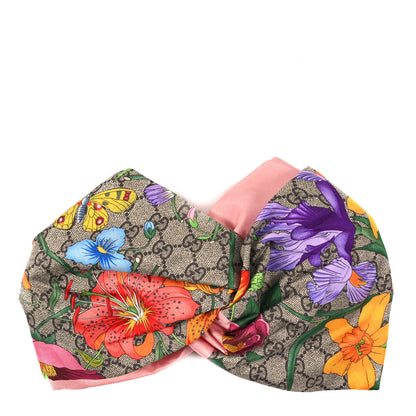 Gucci Silk Monogram Flora Print Headband M Pink 1 of 5