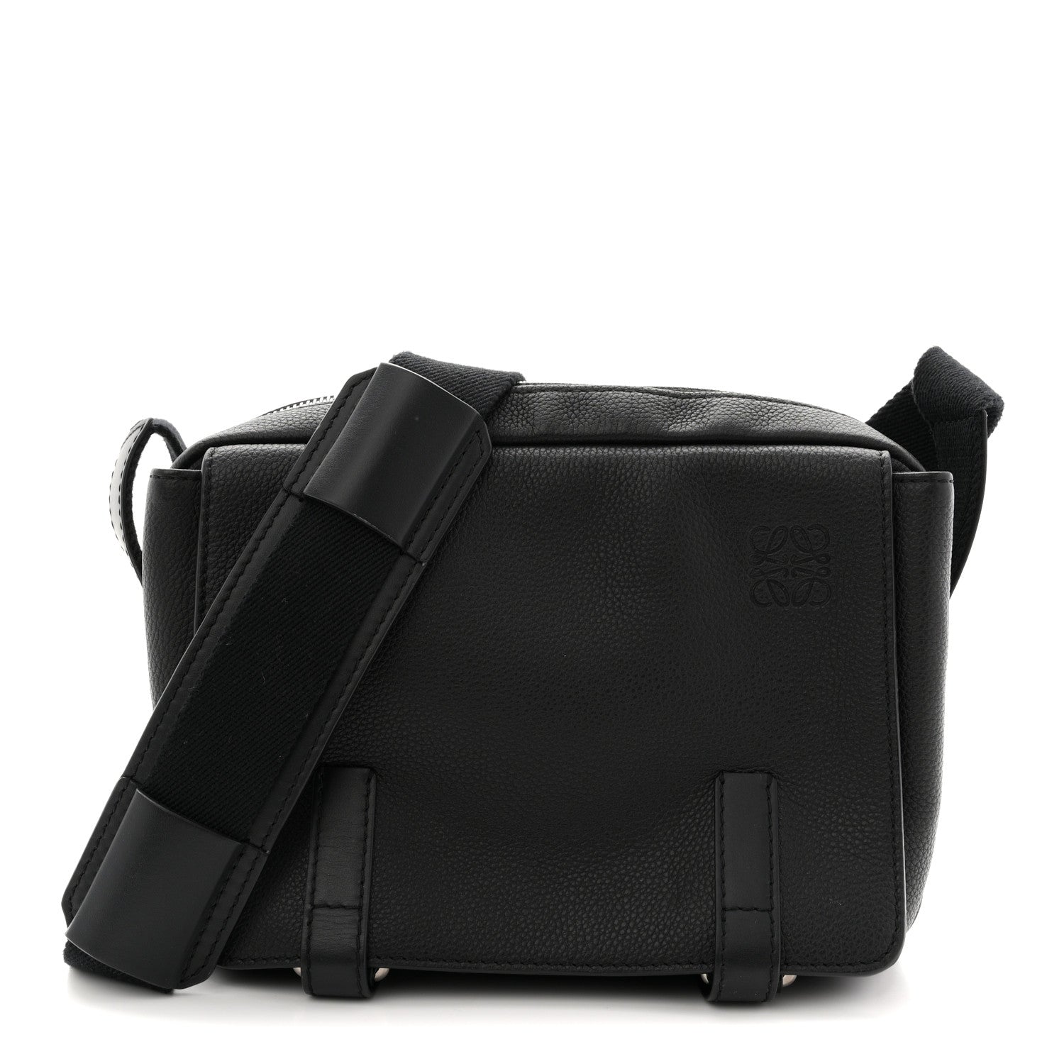 Loewe Soft Grained Calfskin XS Military Messenger Bag Black 1 of 11