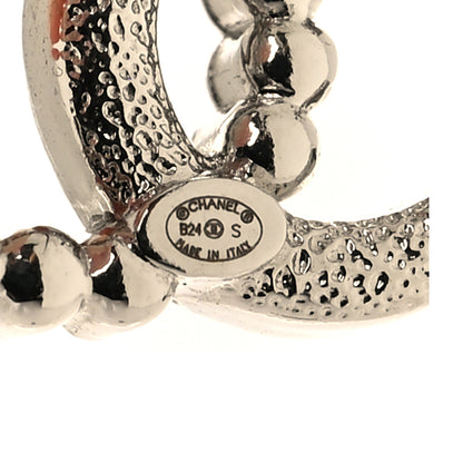 Chanel Crystal Pearl CC Earrings Silver 4 of 5