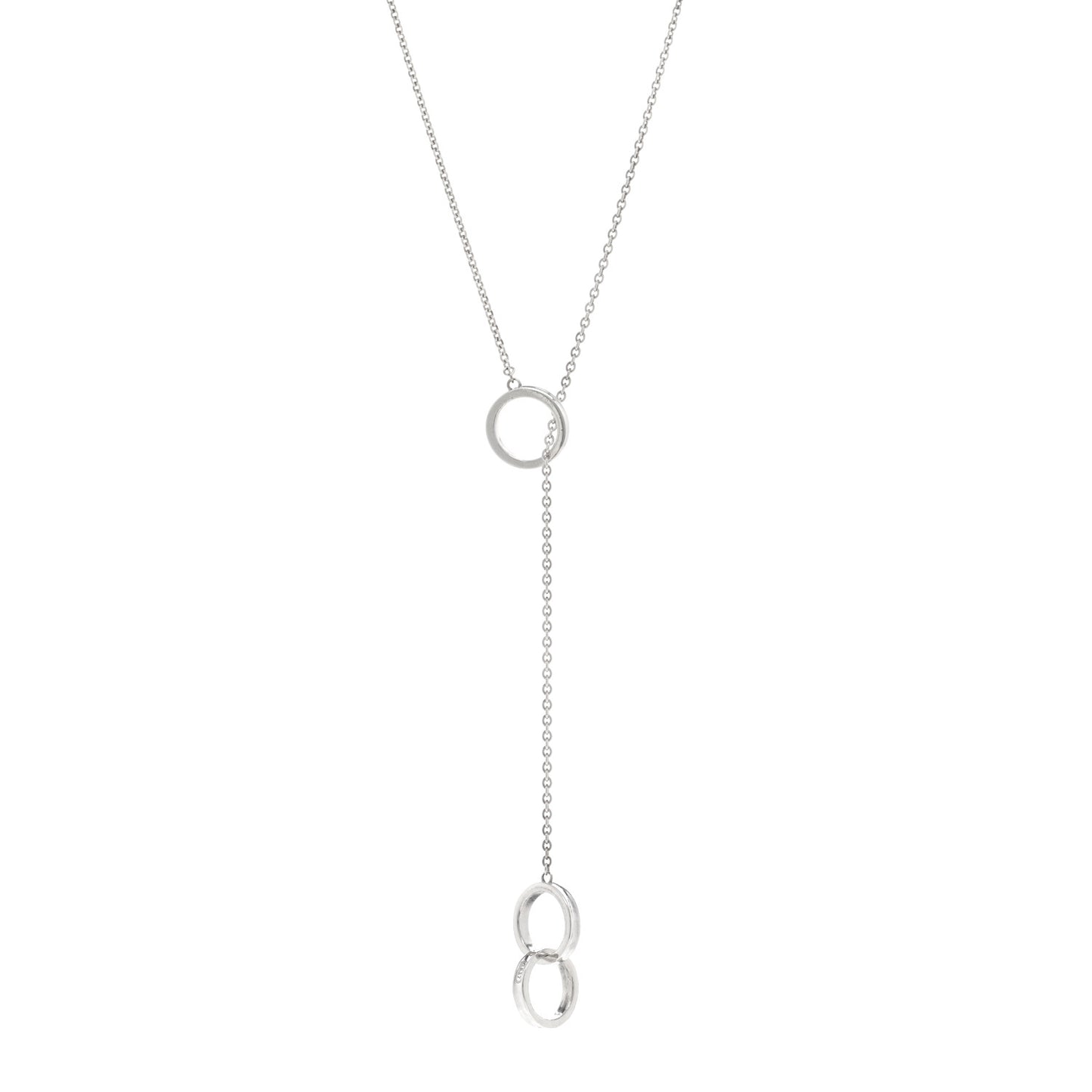 Sterling Silver 1837 Interlocking Circles Lariat Necklace