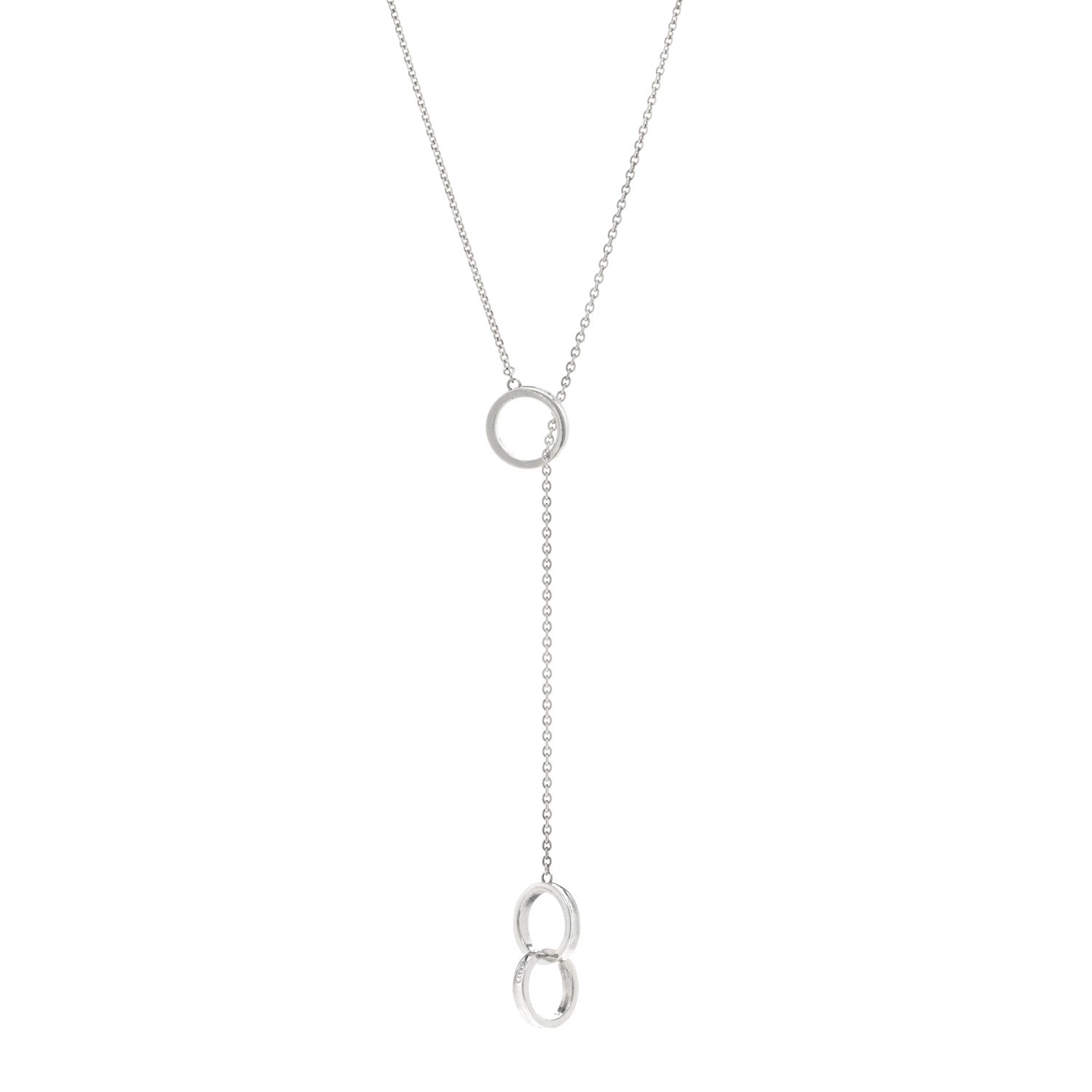 Tiffany Sterling Silver 1837 Interlocking Circles Lariat Necklace 1 of 4