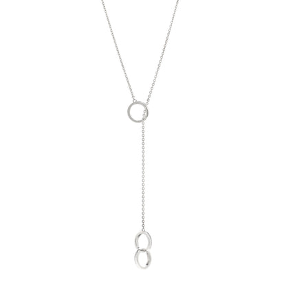 Tiffany Sterling Silver 1837 Interlocking Circles Lariat Necklace 1 of 4