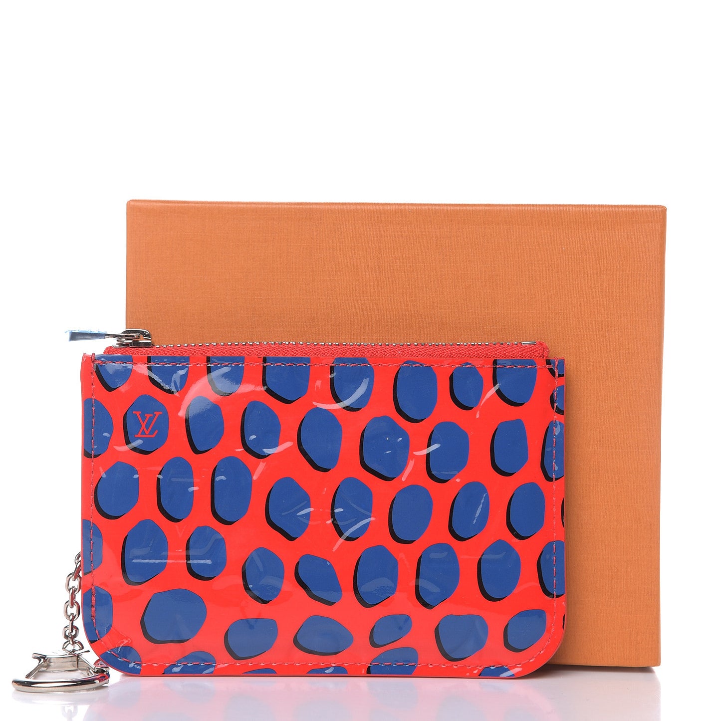 Vernis Jungle Dots Key Pouch Coquelicot Denim