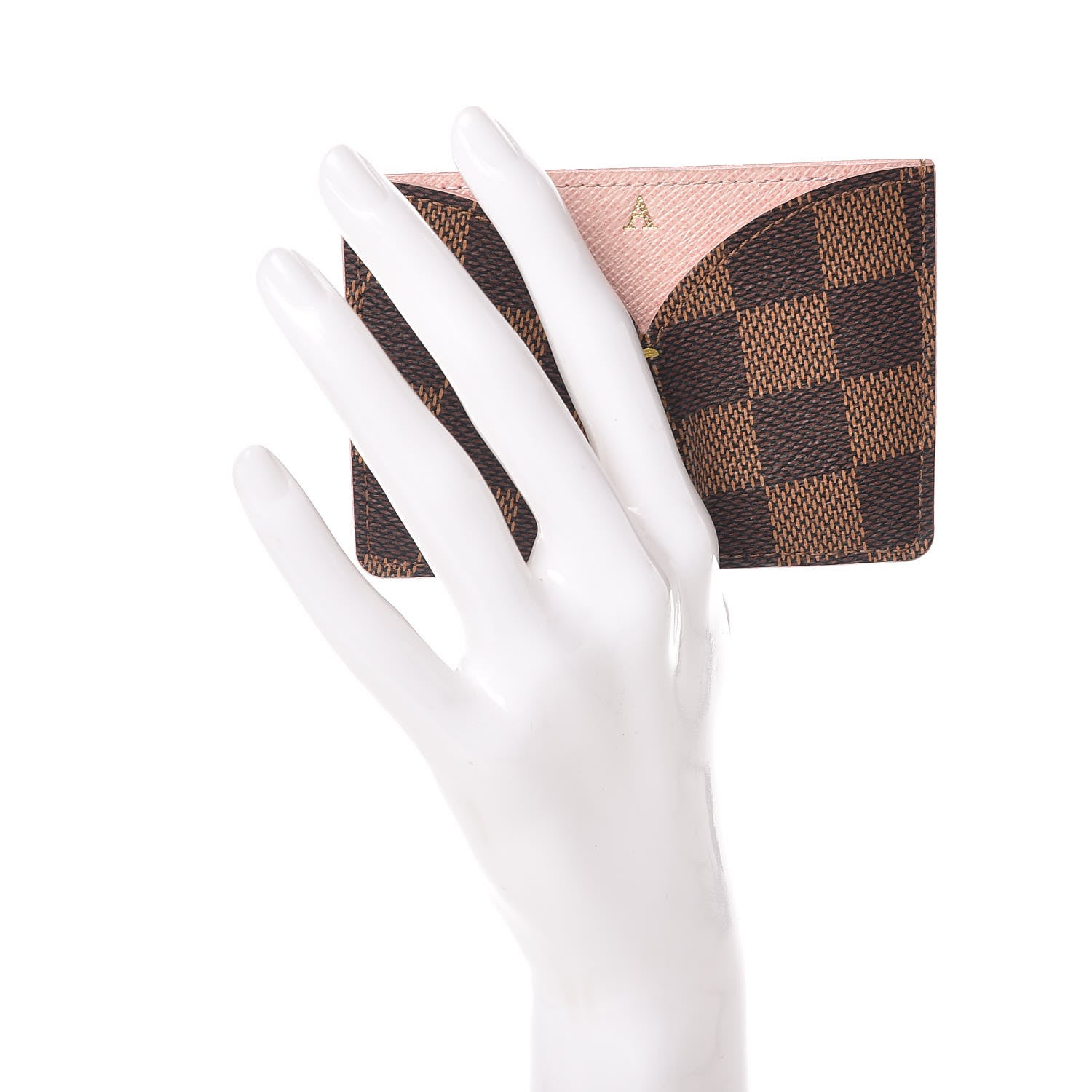 Louis Vuitton Damier Ebene Caissa Card Holder Rose Ballerine 2 of 7