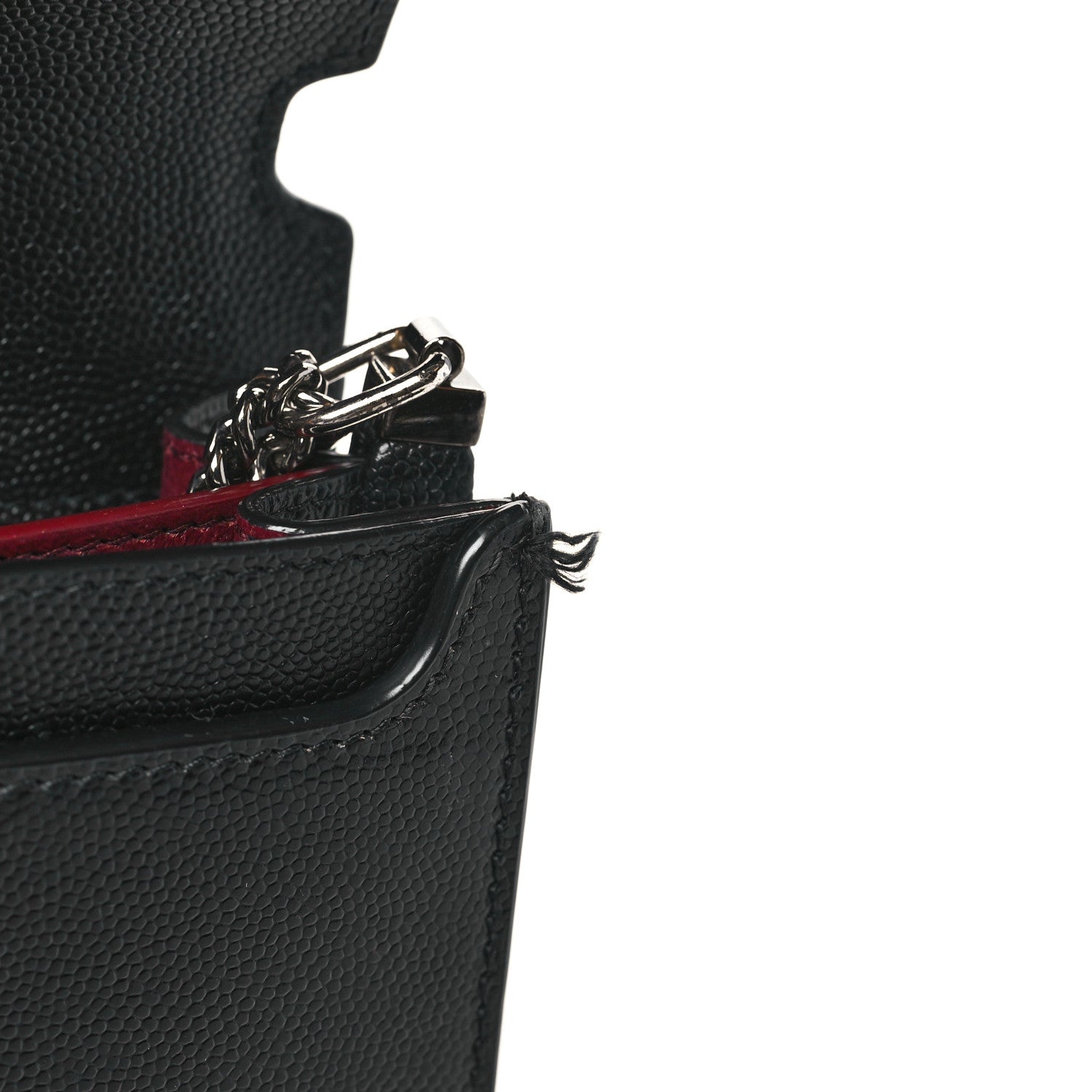 Saint Laurent Grain De Poudre Monogram Cassandra Clasp Bag Black Rouge Legion 10 of 10