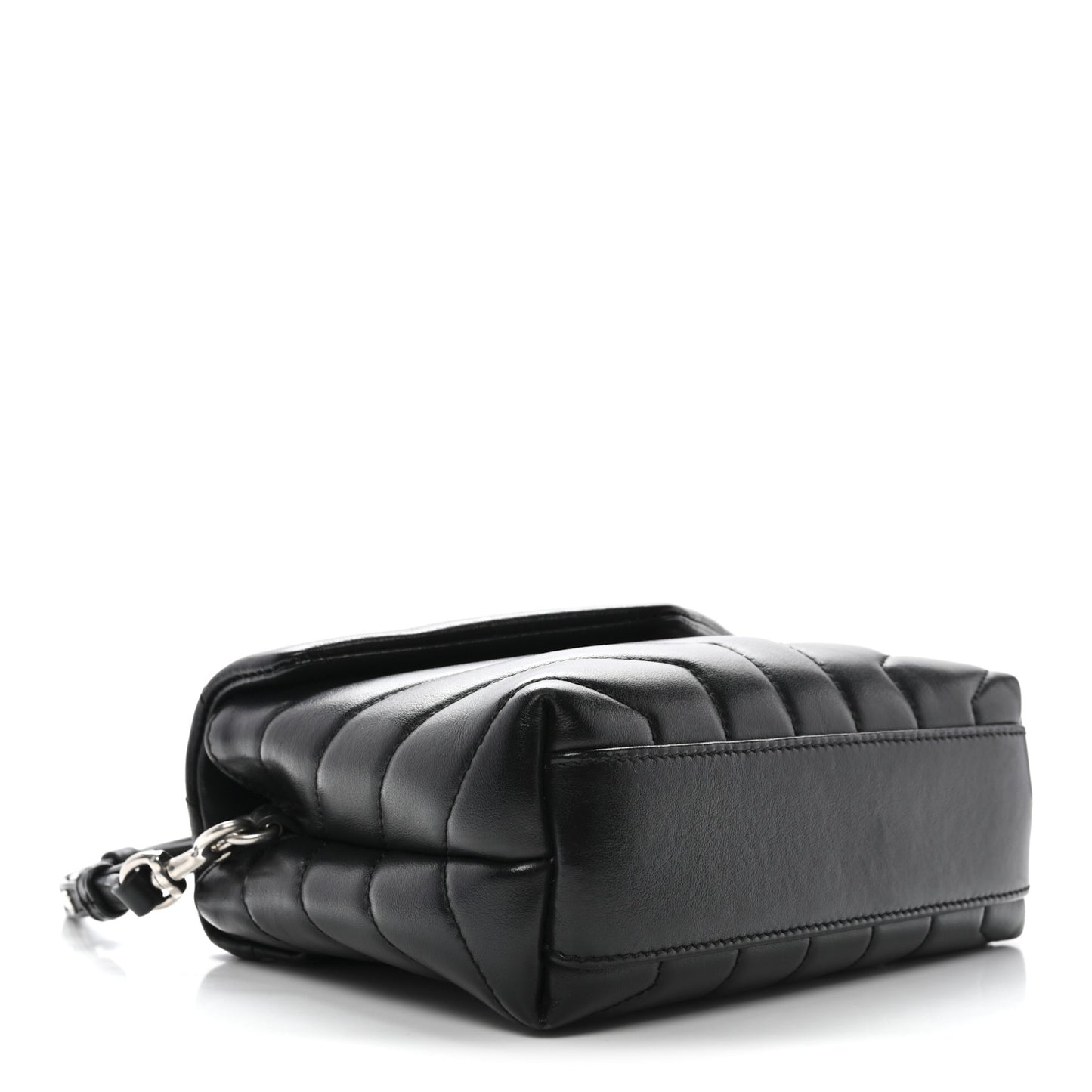 Calfskin Y Quilted Monogram Toy Loulou Crossbody Bag Black