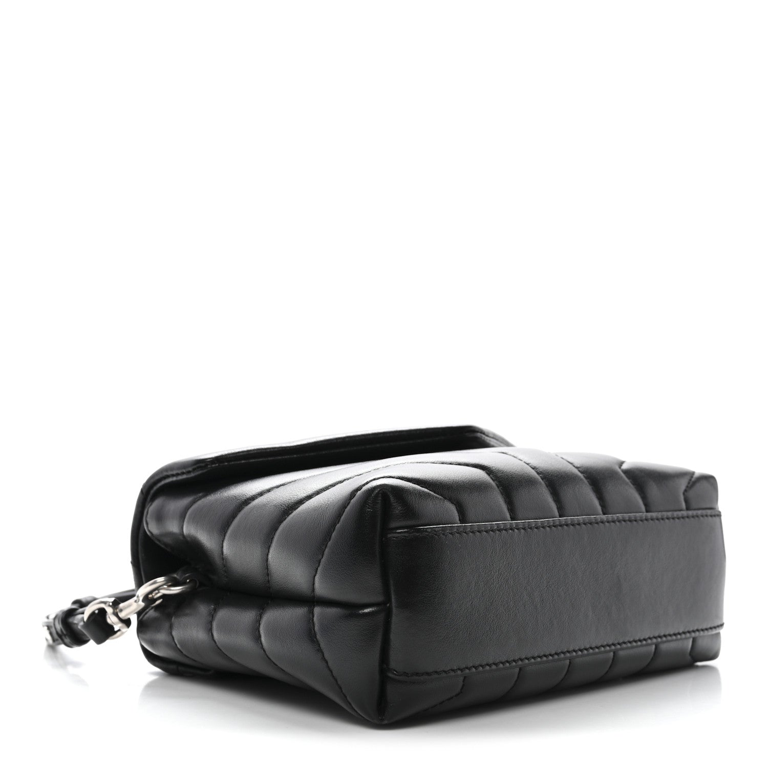 Saint Laurent Calfskin Y Quilted Monogram Toy Loulou Crossbody Bag Black 4 of 12
