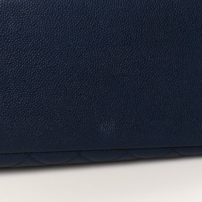 Chanel Caviar Quilted Grand Shopping Tote GST Dark Navy Blue 10 of 11
