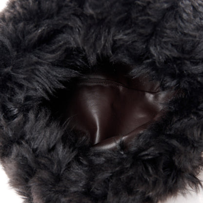 Bottega Veneta Shearling Lambskin The Pouch Chain Black 5 of 11