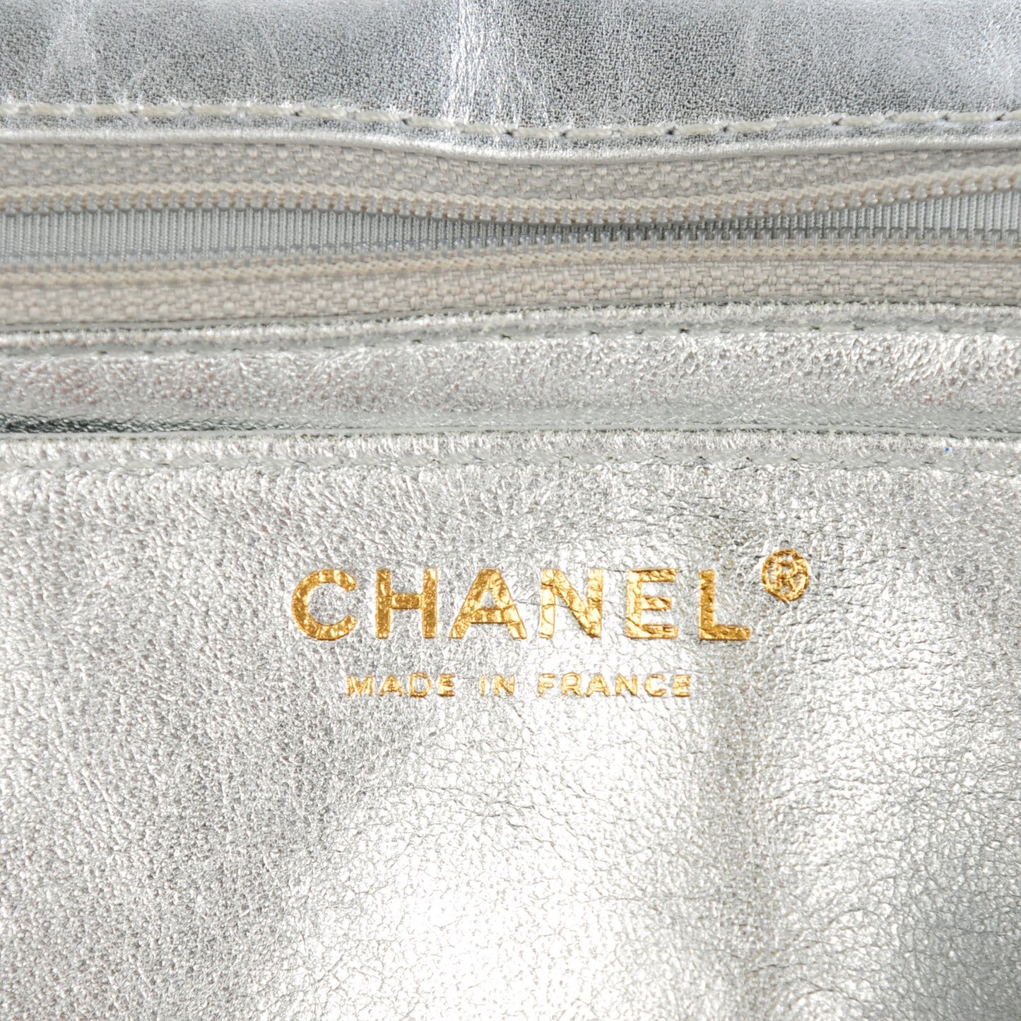 Metallic Lambskin Quilted Jumbo Single Flap Silver