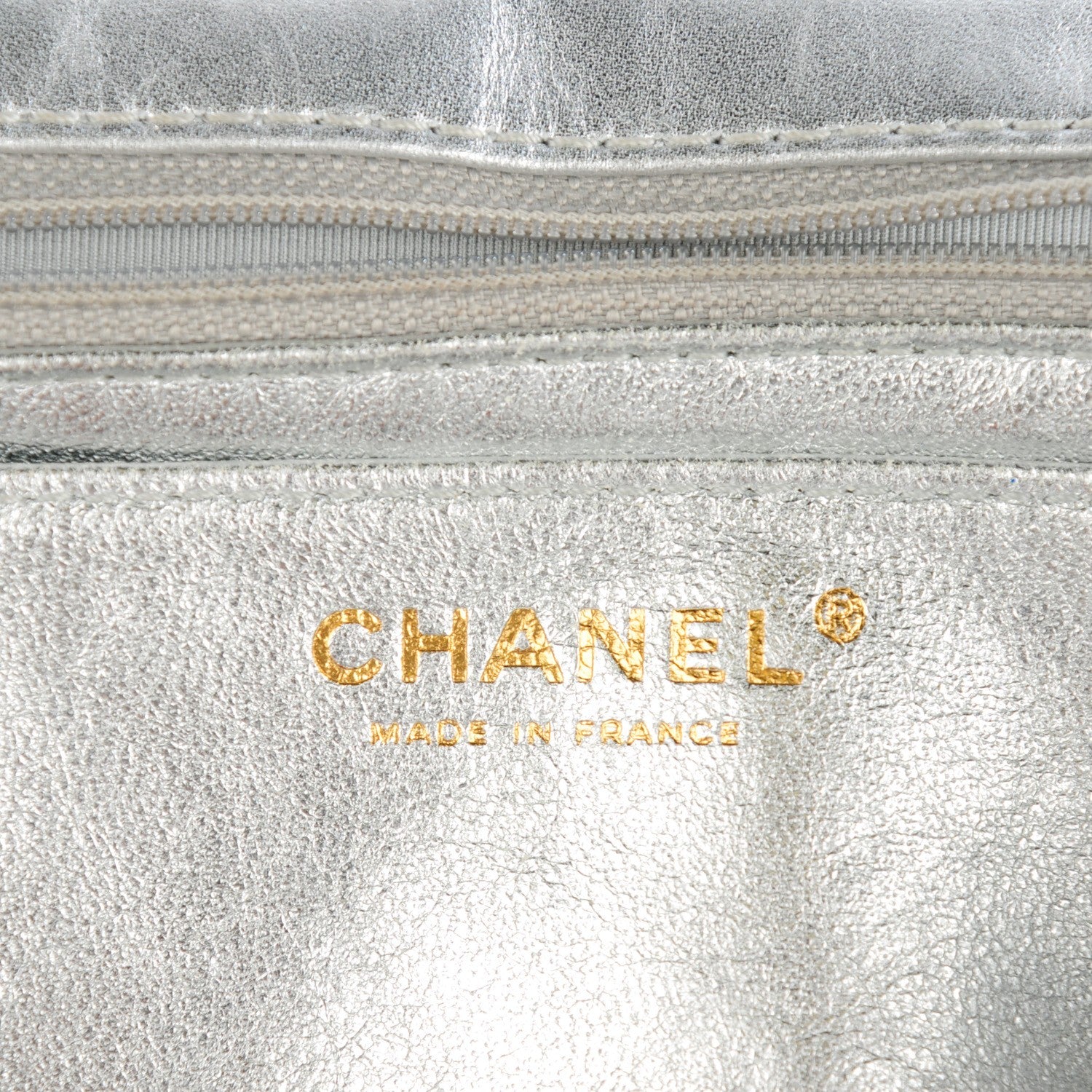 Chanel Metallic Lambskin Quilted Jumbo Single Flap Silver 6 of 9
