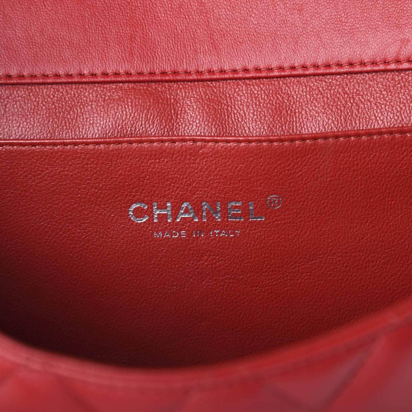 Lambskin Quilted Clutch With Chain Flap Red