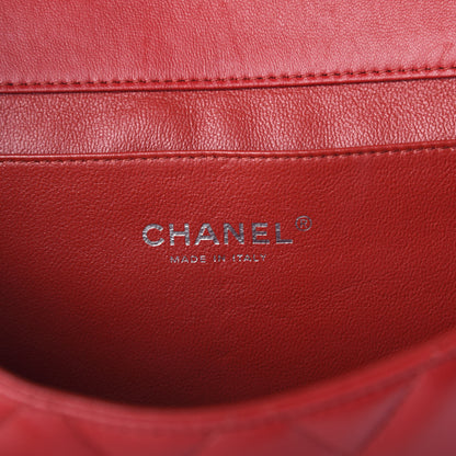 Chanel Lambskin Quilted Clutch With Chain Flap Red 6 of 10
