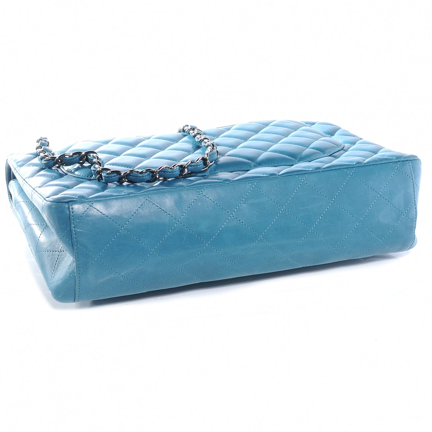 Lambskin Maxi Double Flap Turquoise