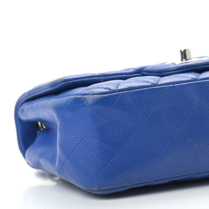 Chanel Lambskin Quilted Mini Rectangular Flap Blue 12 of 13