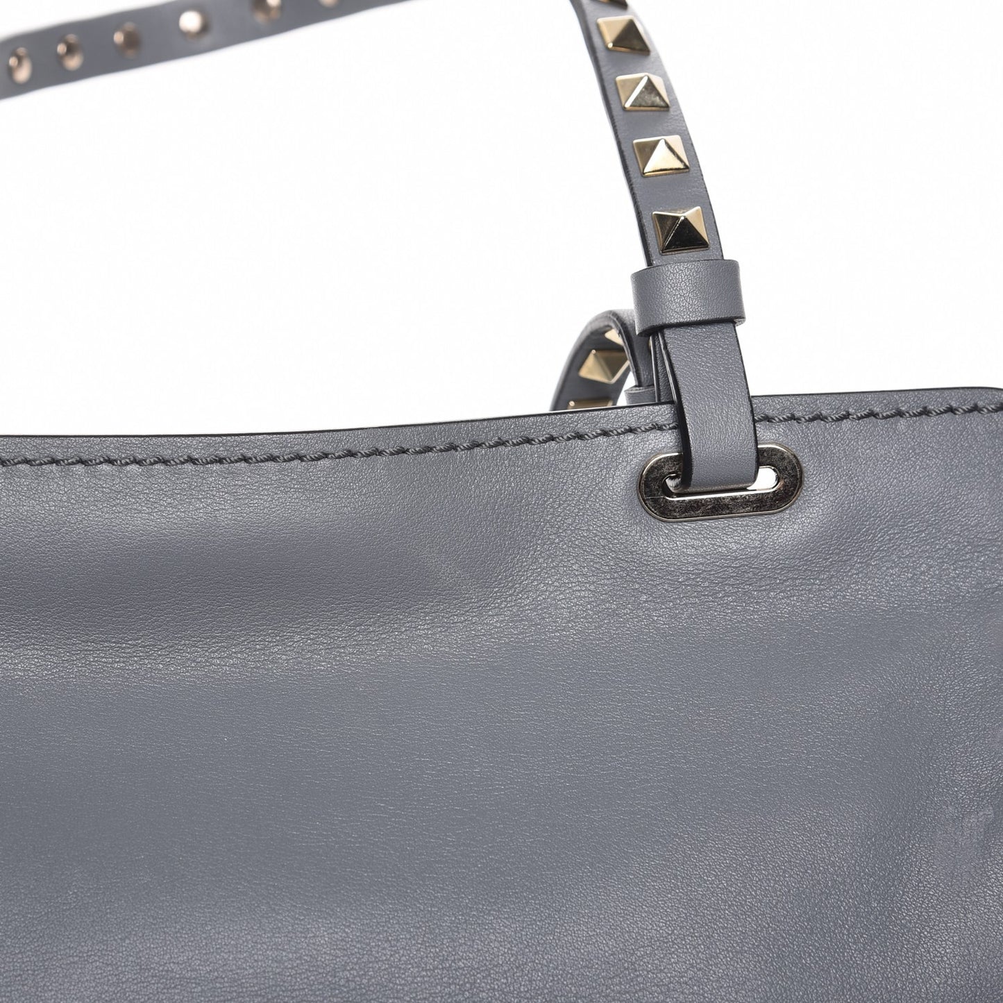Vitello Small Rockstud Tote Grey