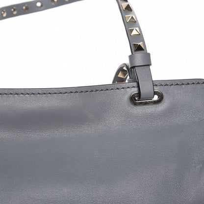 Valentino Garavani Vitello Small Rockstud Tote Grey 9 of 10