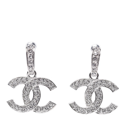 Chanel Crystal Palais Garnier CC Drop Earrings Silver 1 of 5