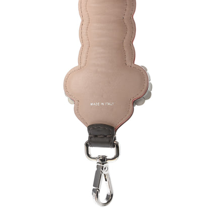 Fendi Vitello Dolce Nappa Hypnoteyes Bi-Color Scalloped Spike Studded Strap You Carbone Plaster White Multicolor 4 of 5