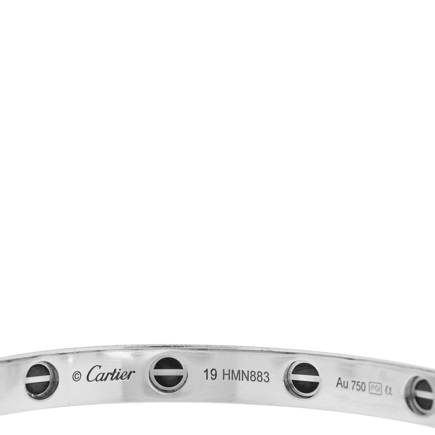18K White Gold Diamond Ceramic LOVE Paved Bracelet 19