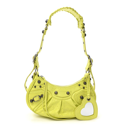 Balenciaga Agneau Arena Le Cagole Shoulder Bag XS Lime 1 of 10
