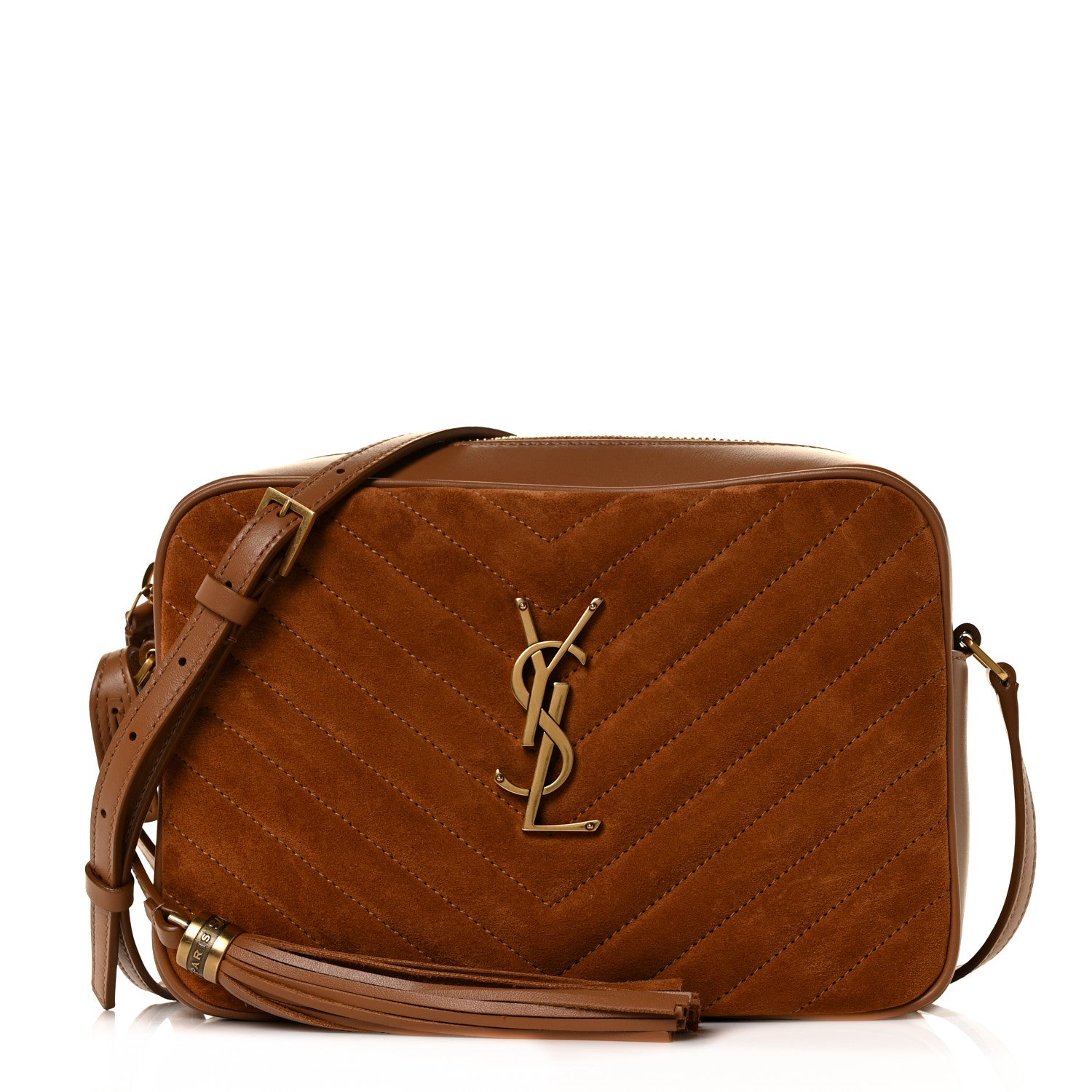 Saint Laurent Suede Matelasse Monogram Lou Camera Bag Cinnamon 1 of 8