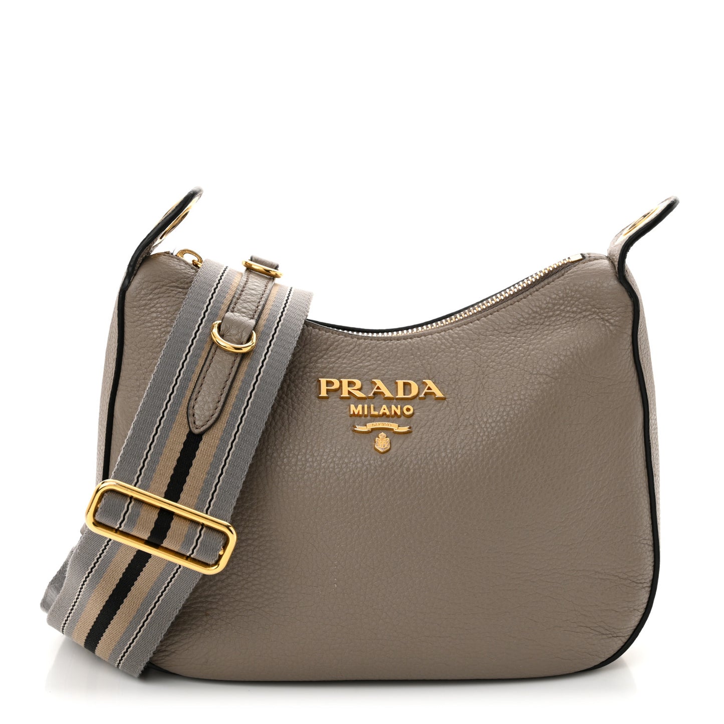 Vitello Phenix Zippered Messenger Hobo Argilla