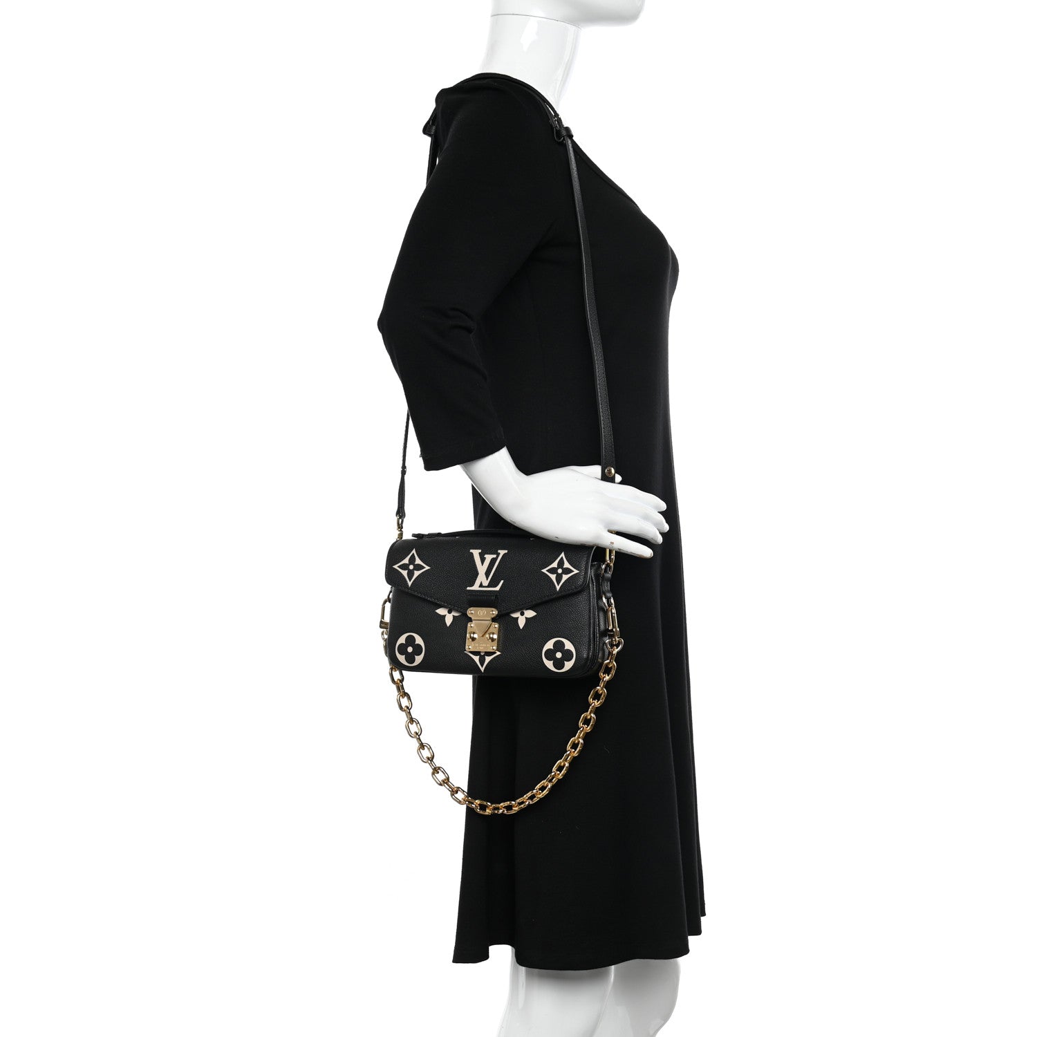 Louis Vuitton Empreinte Monogram Giant Pochette Metis East West Black Beige 2 of 9