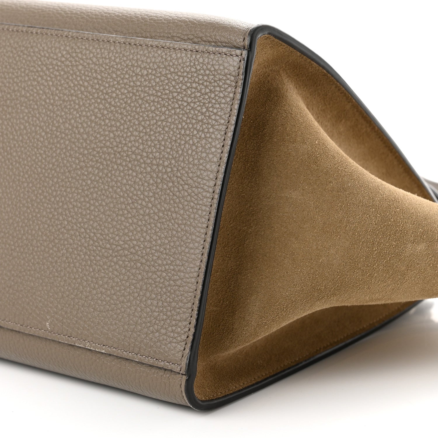 Celine Drummed Calfskin Suede Small Trapeze Souris 9 of 9