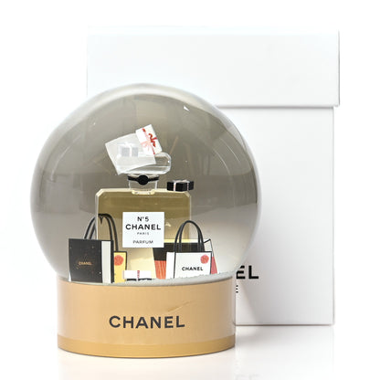 Chanel Glass N°5 Perfume Bottle Snow Globe Gold 9 of 9