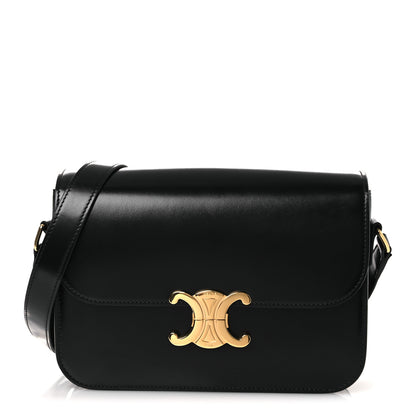 Celine Shiny Calfskin Medium Triomphe Black 1 of 13