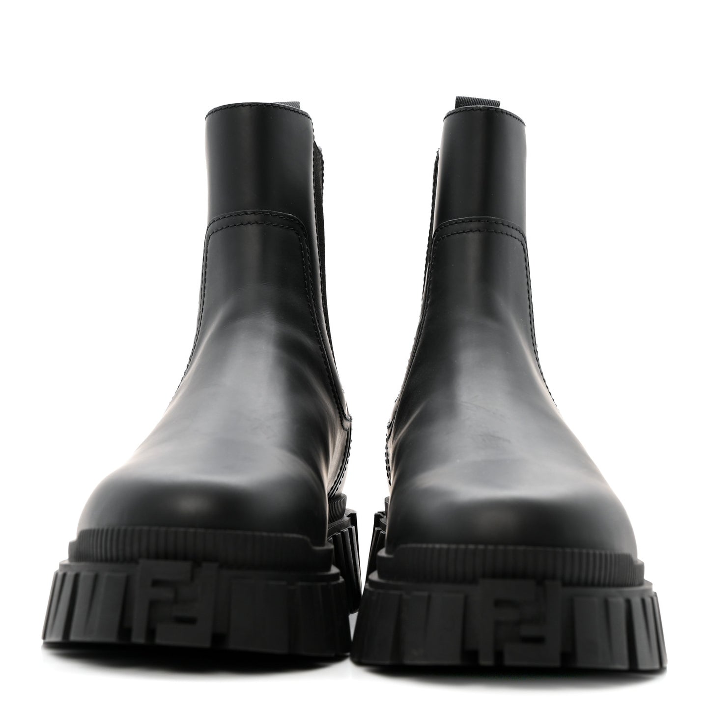 Calfskin Rubber Fendi Force Chelsea Boots 42 Black