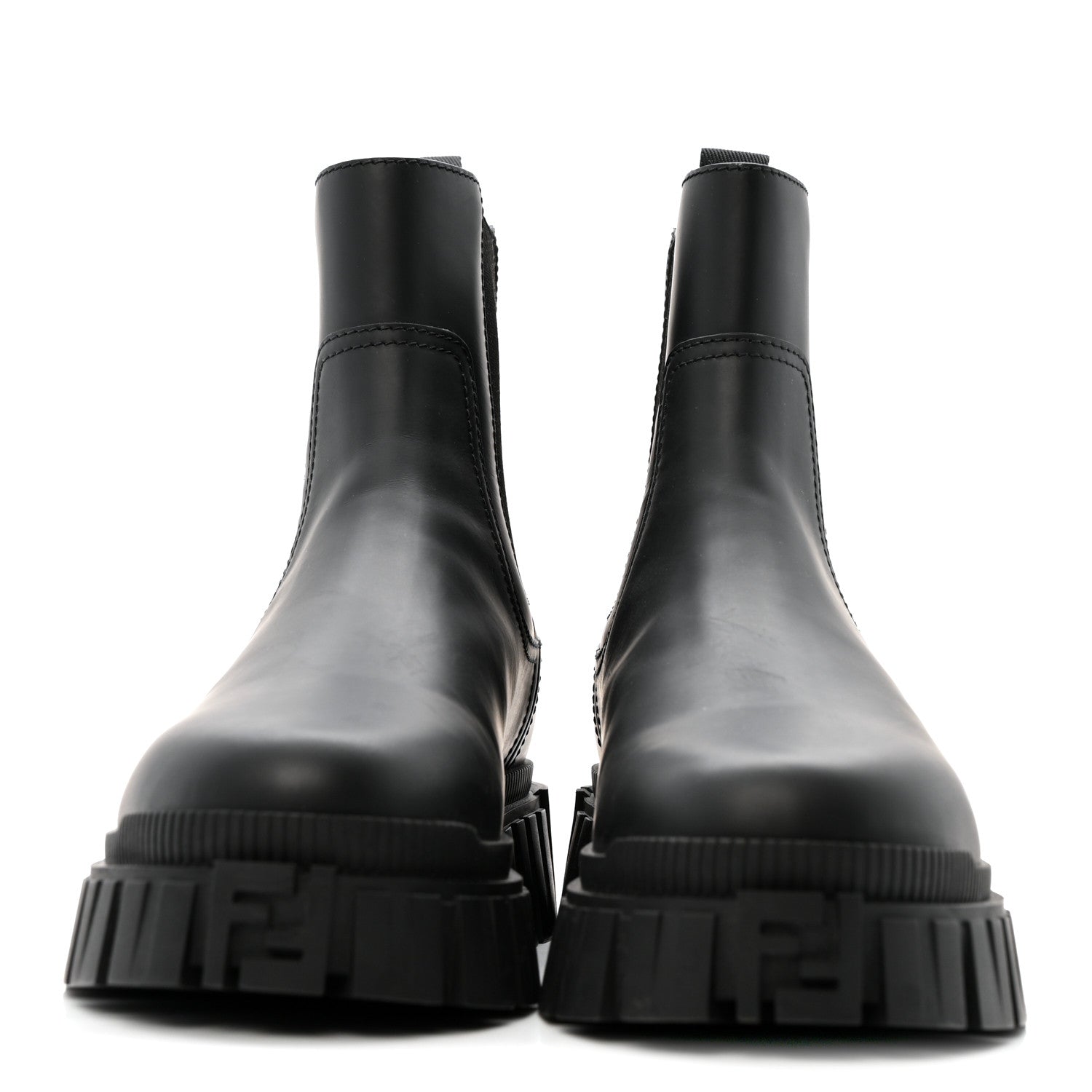 Fendi Calfskin Rubber Fendi Force Chelsea Boots 42 Black 3 of 9